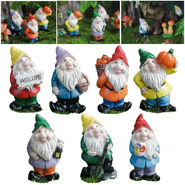 2st Mini Gnome Figurines Miniature Dwarfs Statue 3 3 3