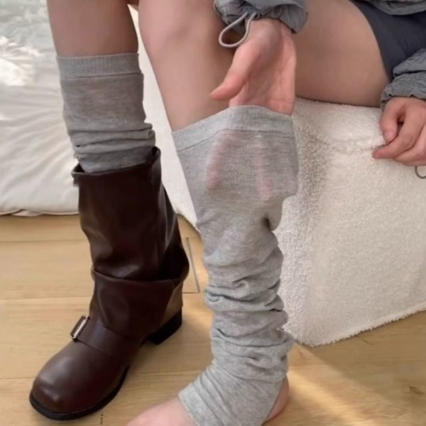1 Par Knæstrømper Pile Up Sokker KHAKI Khaki