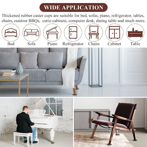 Møbelbrikker Møbelpuder BRUN 1STK 1STK Brown 1pc-1pc