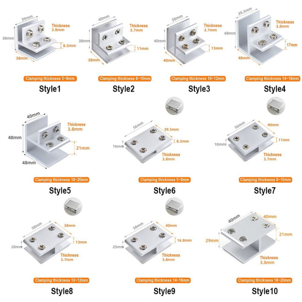 Lasioven saranan kehyksetön puristin STYLE 3 STYLE 3 Style 3