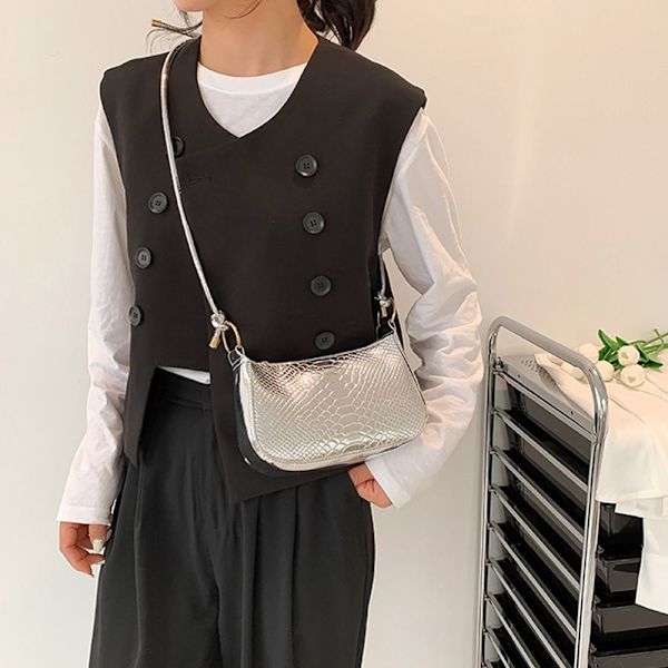 Skuldertaske Underarmstasker SØLV silver