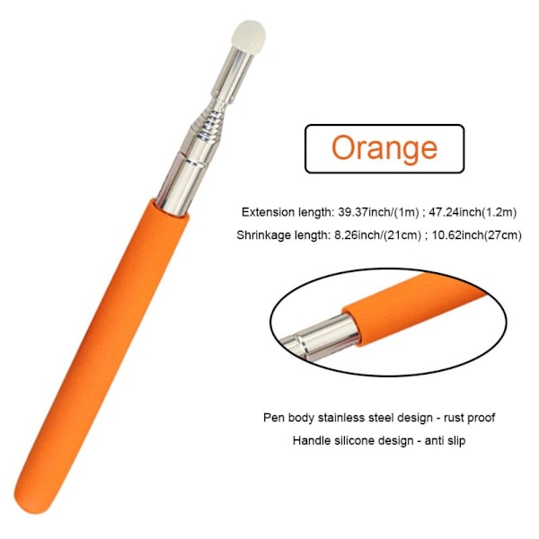 Optrækkelig Teaching Stick Whiteboard Pointer Pen ORANGE 1,2M Orange 1.2m-1.2m