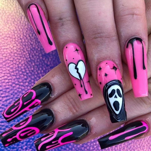 24st/kartong Rhinestone kista False Nails Wearable 08