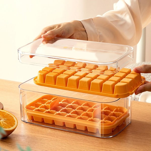 Ice Cube Bakke Ice Cube Maker Form ORANGE 64 GRIDS 64 GRIDS Orange 64 Grids-64 Grids