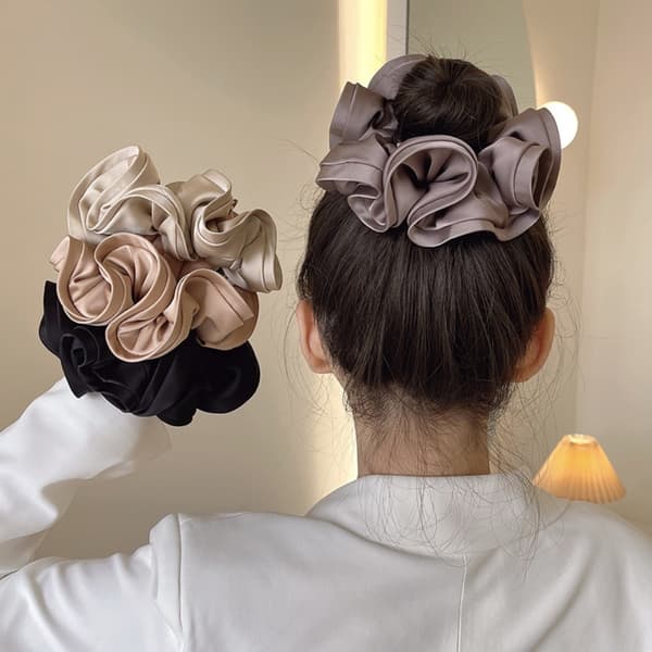 2 stk Elastiske hårbånd Oversized Scrunchies 8 8 8