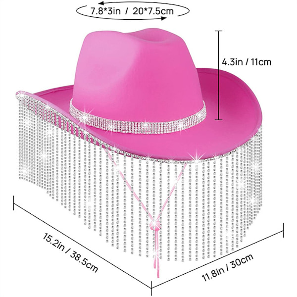 Rhinestone Cowgirl Hat West Cowgirl Hattar ROSA pink