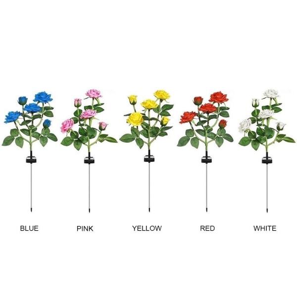 Rose Solcellelys Blomst LED Lampe ROSA pink