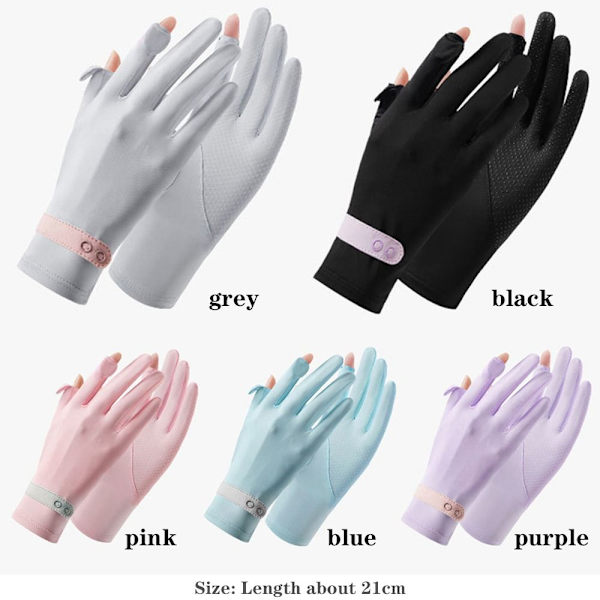 Ice Silk Gloves Sun Protection Gloves GREY grey