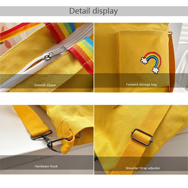 Axelväska Canvas Handväska Crossbody-väska GUL yellow