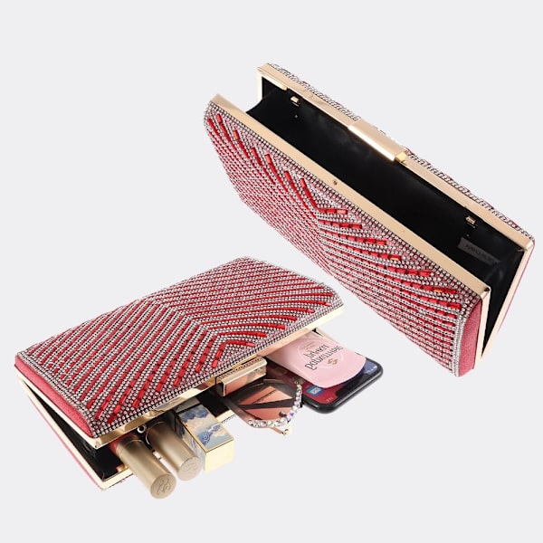 Evening Clutch Bag Bröllop Evening Bag RÖD Red