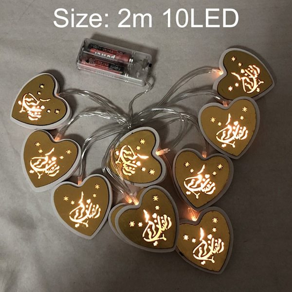 2m 10 LED Eid Mubarak LED-ljusslinga Ramadanlykta 6 6