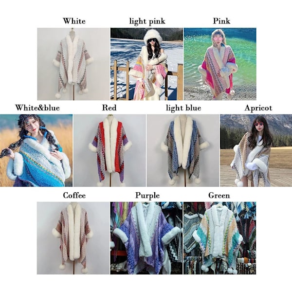 Mongolsk Poncho Cardigan kvast Sjal ABRIKOS apricot