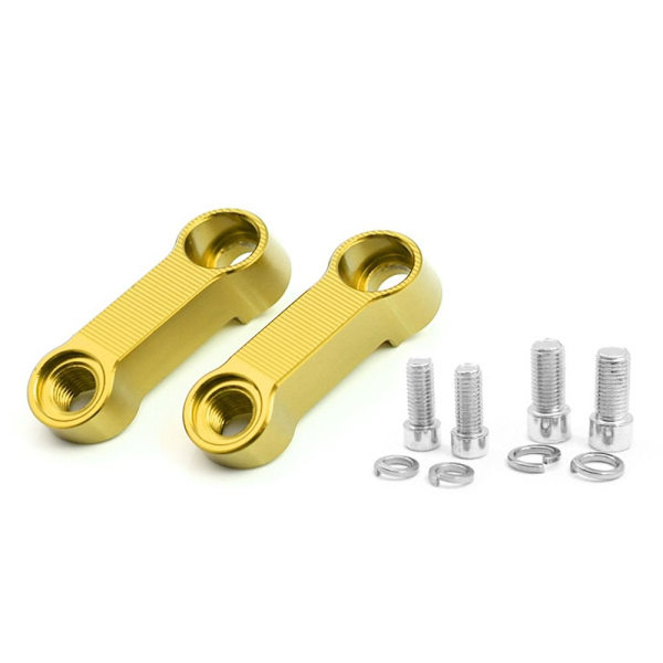 2PCS Backspeglar Förlängning Riser Förläng Adapterfäste gold