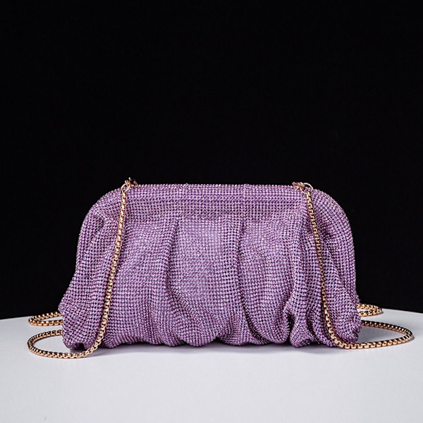 Kiiltävä strassit Kahvalaukku Ilta Clutch Laukku VILLA purple