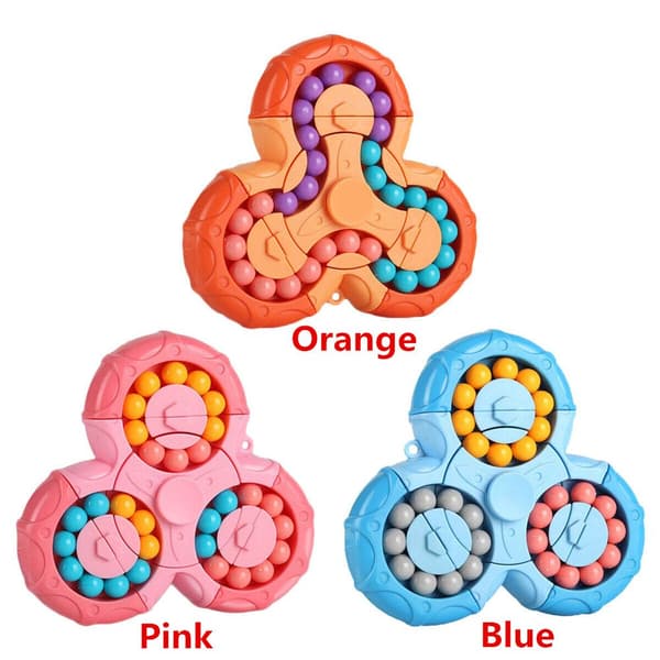 Roterande Magic Bean Fingertop Puzzle Beads Development Toy blå