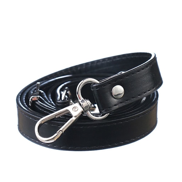 120 cm læderrem håndtaske bælter SORT&SØLV black&silver