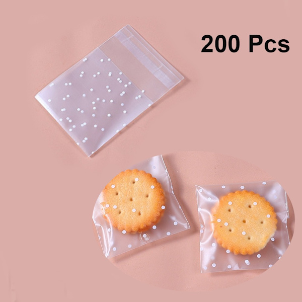 200st Godispåsar Förpackningspåse Konditorivaror Clear 200Pcs-200Pcs