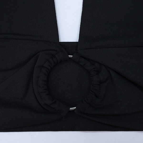 Ringlänkad väst ärmlös topp SVART S Black S