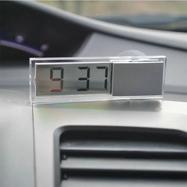 Auton elektroninen kello LCD-näytön lämpömittari imukuppikello