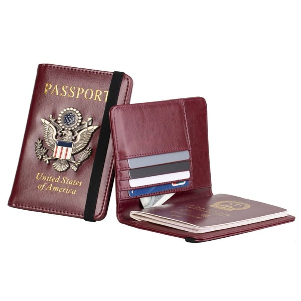Passport Holder Card Slot Combo VAALEENRUSKEA light brown