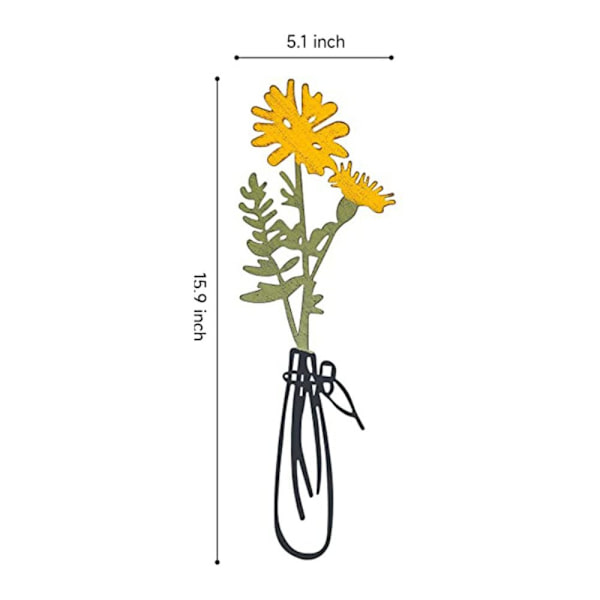 1/3st metall blommiga väggbonader Järnkonst Färgglad blomvägg yellow