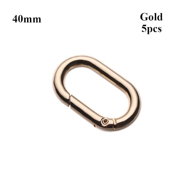 5kpl Jousi soikeat renkaat Laukku Vyön soljet KULTA 40MM Gold 40mm