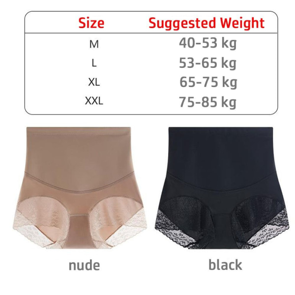 Midja Shapewear Underkläder med hög midja SVART XL black XL