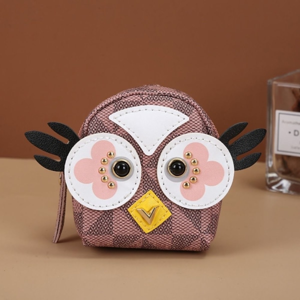 Cartoon Owl Mynt Plånbok förvaringsväska ROSA Pink