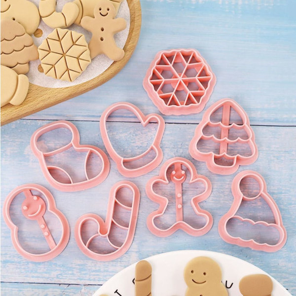 8 Stk/Sæt Julekageforme Kikseforme Bageform 8Pcs/Set