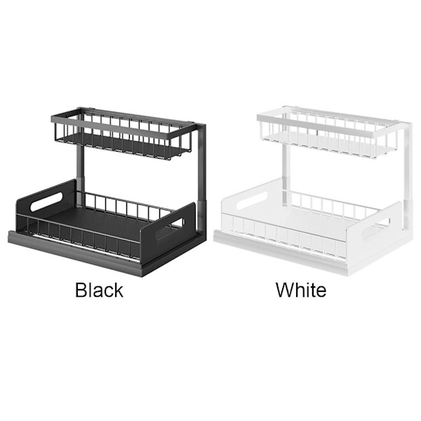 Vask Oppbevaring Hylle Kjøkken Organizer SORT Black