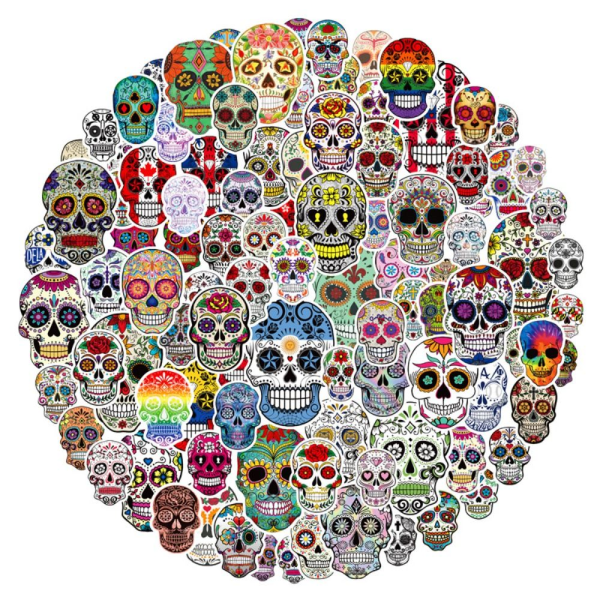 Sugar Skull Stickers Laptop Cool Skull Decals Skateboard