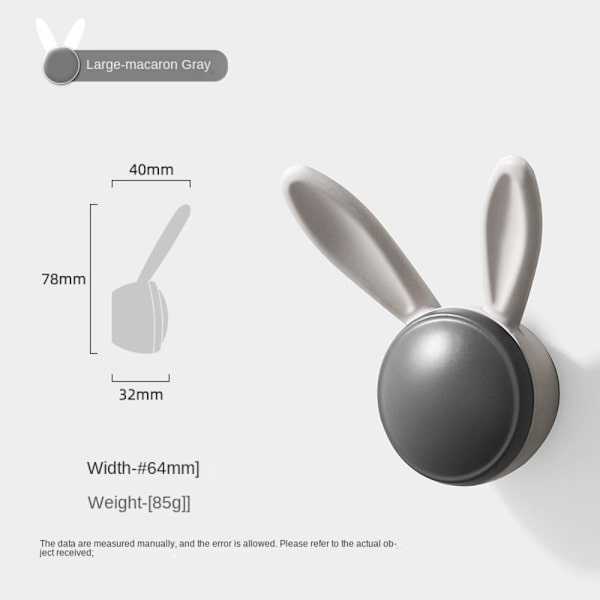 Kleskrok Bunny Hook GRÅ GRÅ Gray