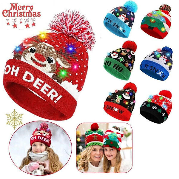 Julhattar med LED Light Up Beanie 3 3