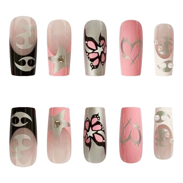 24st Fake Nails Long French Ballerina ZF-02