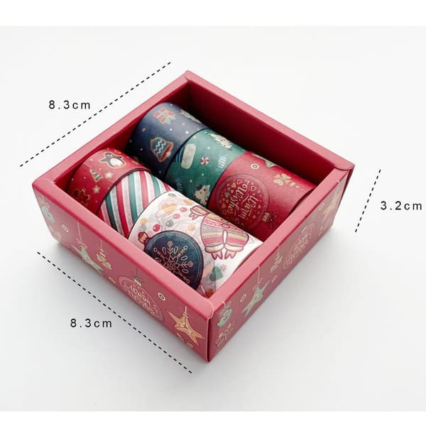 6 st/set God Jul Washi Tejp Boxförpackad