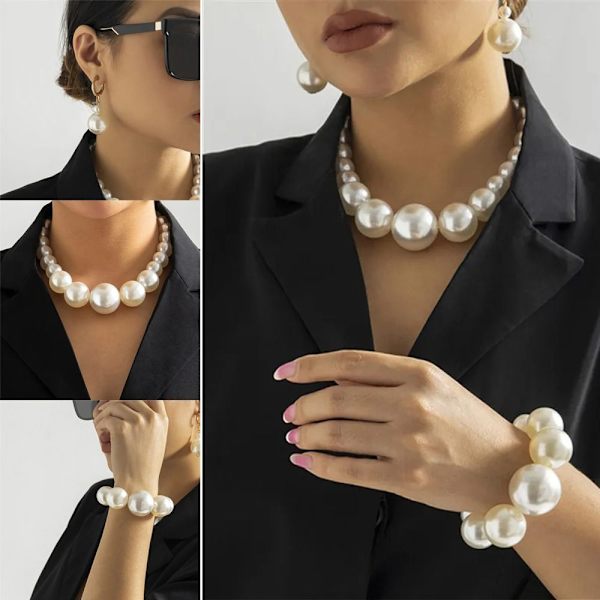 Pärlhalsband Örhänge Big Pearls Halsband ÖRHÄNGEN ÖRHÄNGEN Earring