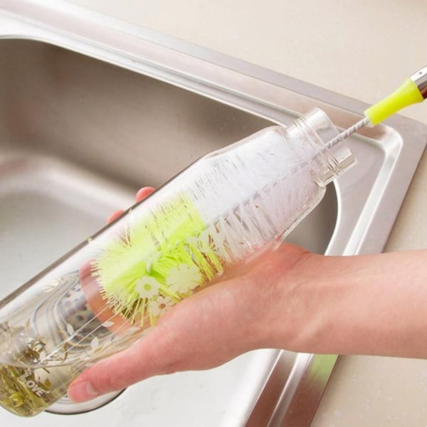 Flaske rengøringsbørste kop vaskebørste dekontamineringsflaske color random