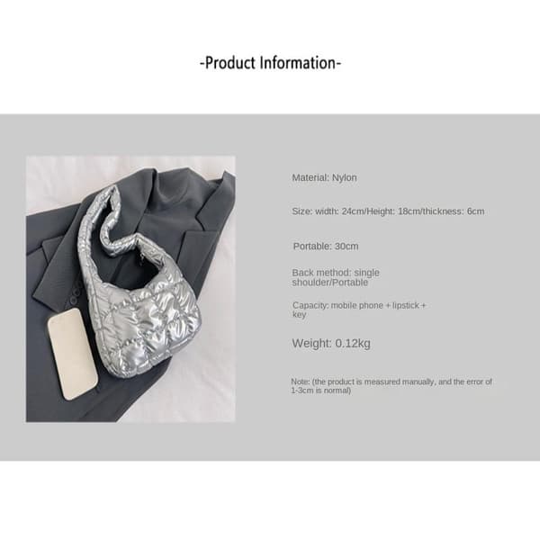 Axelväska Puffbag SILVER silver
