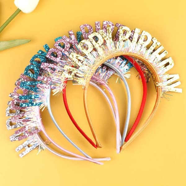 2st Happy Birthday Headclip Plast Hårklämmor SILVER 2ST 2ST Silver 2pcs-2pcs