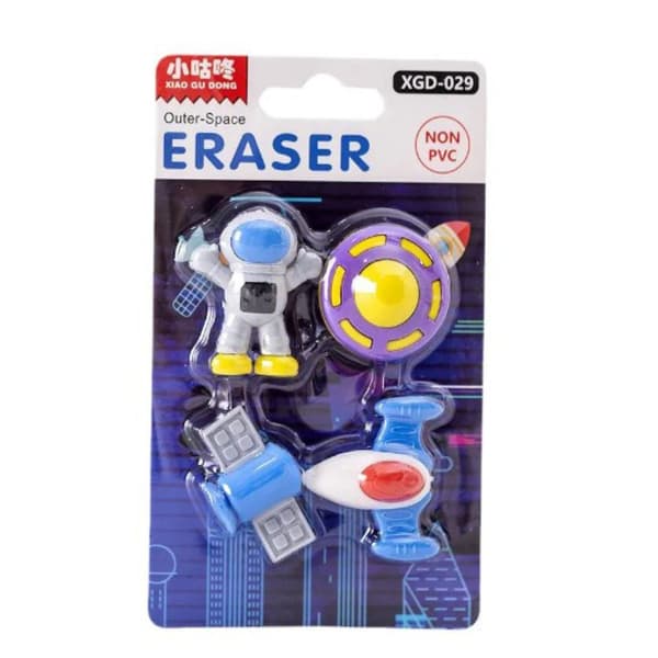 2 STK Astronaut Funny Erasers Søt gummi barneskole 2 Box random