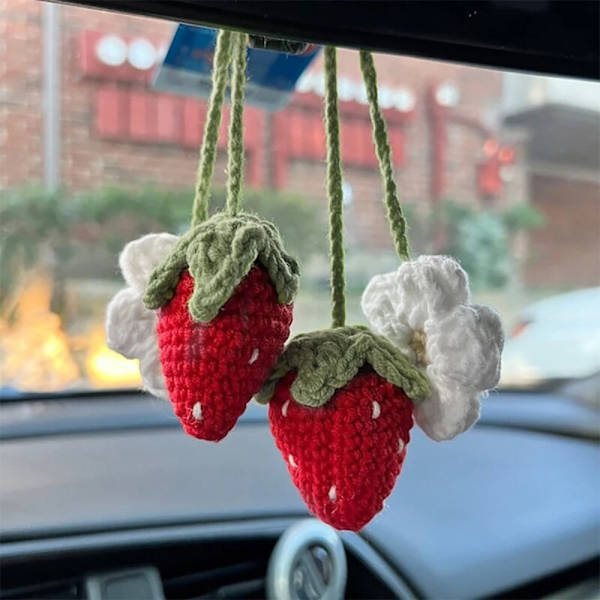 2kpl Strawberry Auton ripustuskoristeita SININEN blue