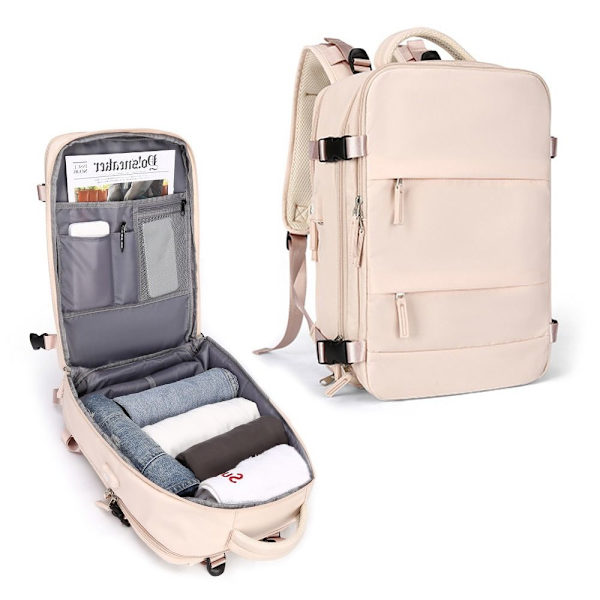 Reseryggsäck Bagageväska BEIGE Beige