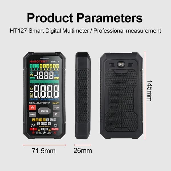 Digital Multimeter DMM Voltmeter NCV AC DC Spenningsmåler