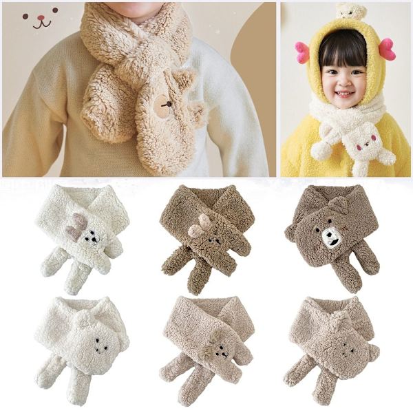 Tecknad plyschhalsduk Cross Collar Scarves KHAKI RABBIT RABBIT khaki rabbit-rabbit