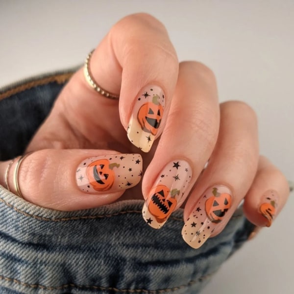 24st Halloween Naglar Lång Balett Fake Nail SN082 SN082