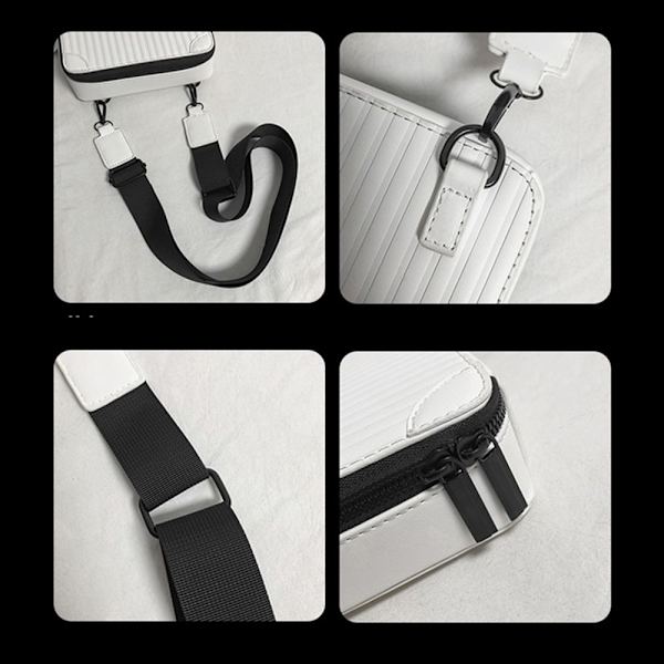 Hip-hop Messenger Box Bag Trendig axelväska vit