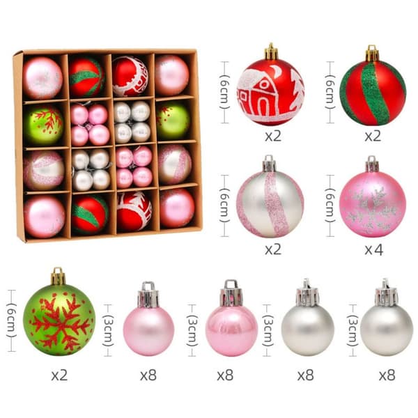 Juletræshængende bolde Julebold 44STK SÆT D 44STK SÆT D 44pcs set D