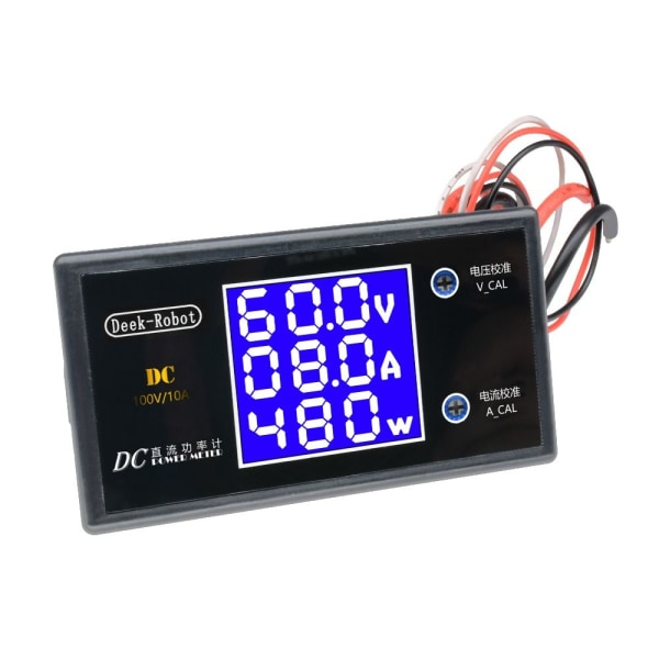 LCD Digital Voltmeter Ammeter Spennings- og Strømmeter 100V