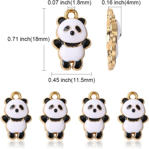 20 stk søde sorte og hvide panda charms 3D dyre charms DIY