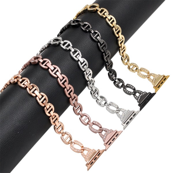 Klokke Klokkereim Metal Bling Diamond Strap ROSA Pink